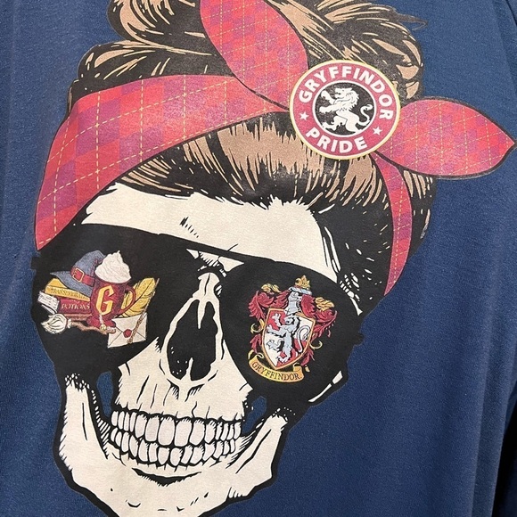 LuLaRoe Large Blue Hooded Sweatshirt Gryffindor Harry Potter Kangaroo Pouch - Picture 5 of 8